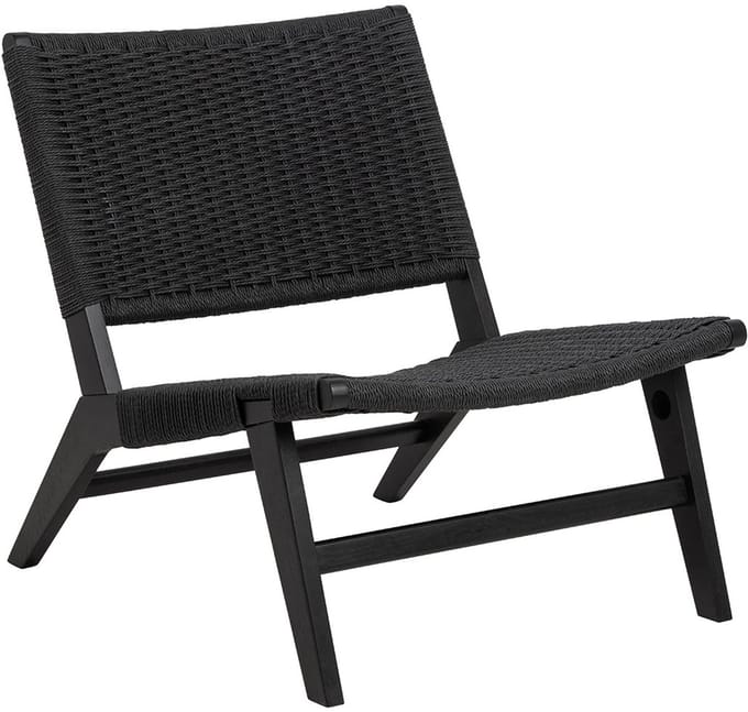 Giga Living Fauteuil Carter - Eikenhout - 64x79x72cm - Zwart