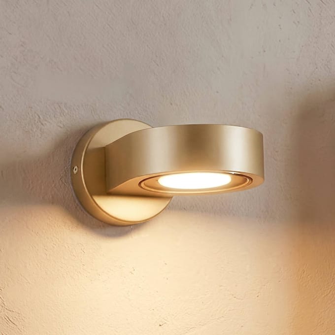 Argon wandspot Lili, goud, Ø 14 cm, GX53