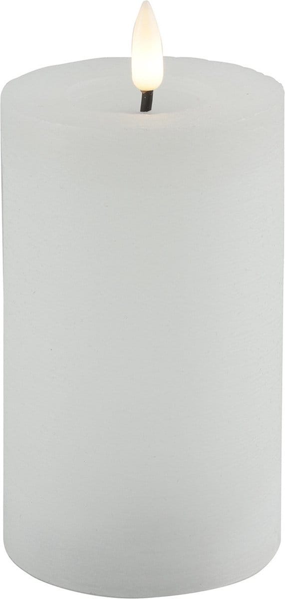 Countryfield Lyon LED kaars/stompkaars - wit - D7,5 x H12,5 cm - timer