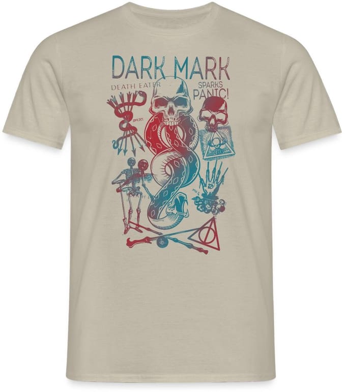 Harry Potter Duistere Teken & Gruzielement Ontwerp T-Shirt Heren