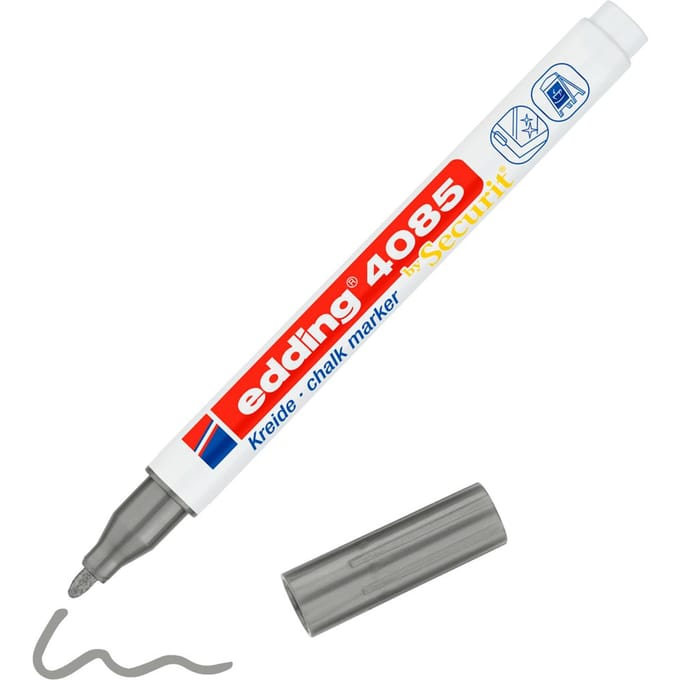 Krijtstift edding 4085 by Securit rond 1-2mm zilver