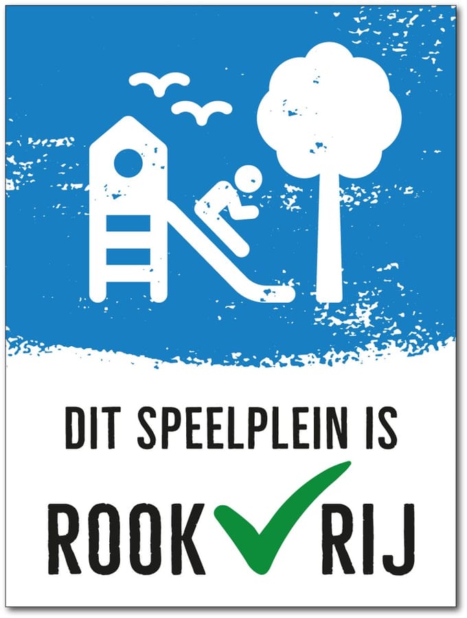 Dit speelplein is ROOKVRIJ - Bord 30x40 cm - Forex