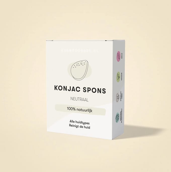 Paper & Boo - Konjac Spons Wit - Alle Huidtypes