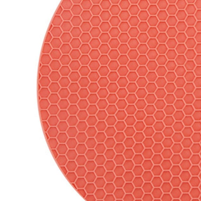 Hittebestendige Mat Silicone Antislip Rond 17cm Hitte-isolatiepad voor Keuken Aanrecht red