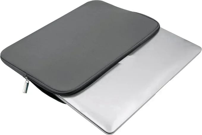 *** SoftTouch Laptophoes 13 inch 35x26 cm - Sleeve met ritssluiting - Grijs van Heble® ***