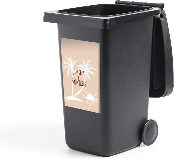 Container sticker Spreuken - Quotes - Sunsets & palmtrees - Palmboom - 40x60 cm - Kliko sticker