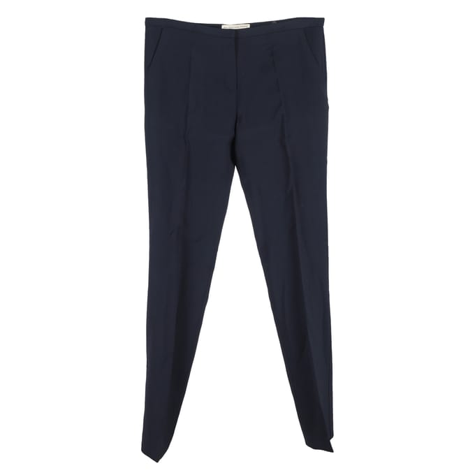 Balenciaga rechte broek van wol in marineblauw