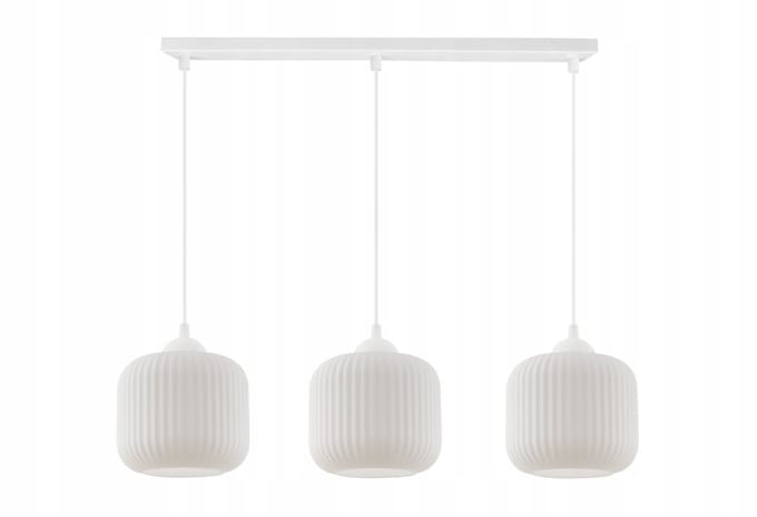 Moderne witte hanglamp met 3 cilindervormige kap RIFFLE