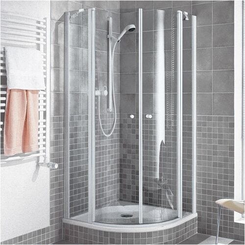Kermi Ibiza 2000 quadrant shower enclosure with swing doors 90 x 90 x 185 cm, radius 50 cm I2O10090181AK