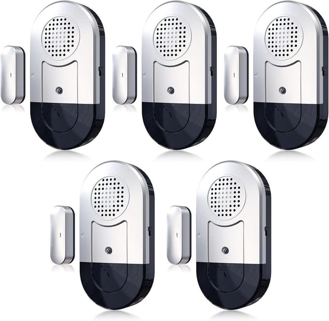 Deur Raam Alarm - Veiligheidssensor - Inbraakpreventie - 120 dB Sirene - 5 Stuks - Zilver