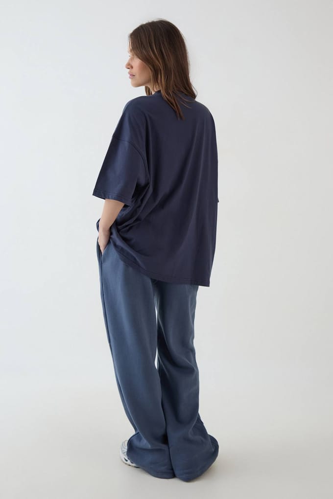 Dames Dsgn Studio Applique Oversized T-shirt | Marineblauw | Maat: Medium