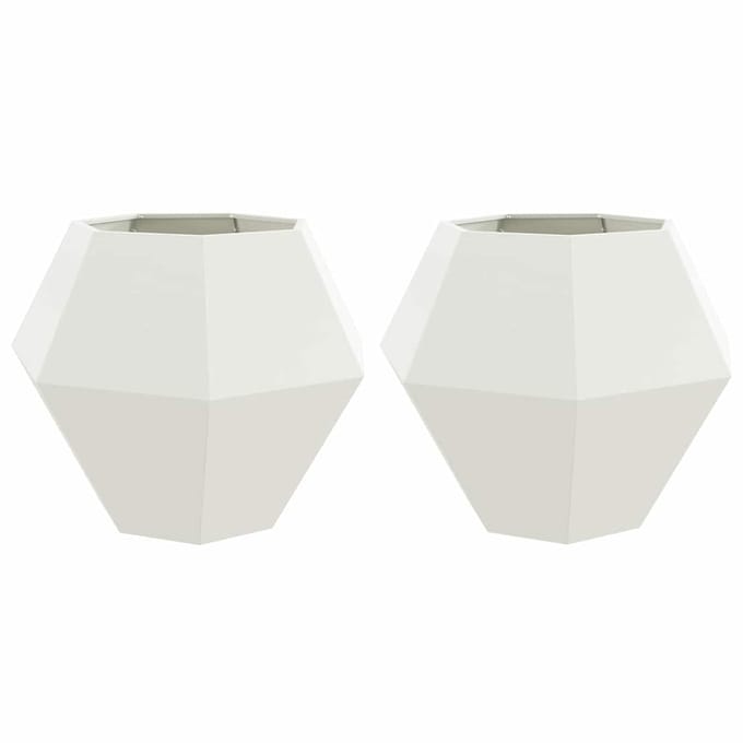 vidaXL Plantenbak 2 st Wit 100 x 100 x 80 cm Staal