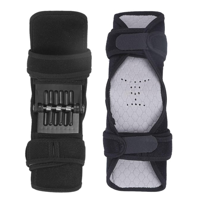 1 stuks Patella Boosters Veerlift Knieondersteuningsbrace voor Bergbeklimmen Squat zwart