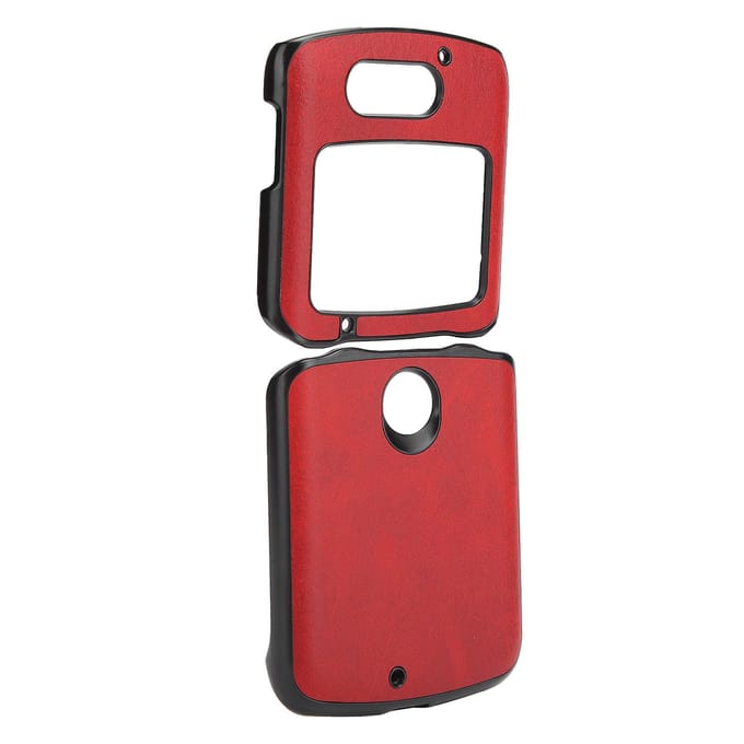 Étui de protection pour téléphone portable antichoc en cuir pour Razr 5G 2020 rouge