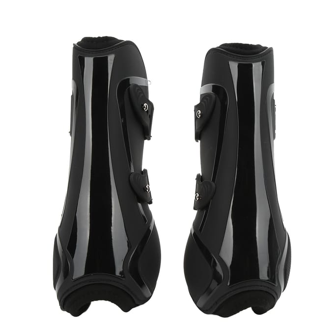 Paardenbeenbeschermers PU Schaal Elastisch Neopreen Veilige Paardenbeenbeschermer voor Pezen Bloedvaten Zwart Medium black