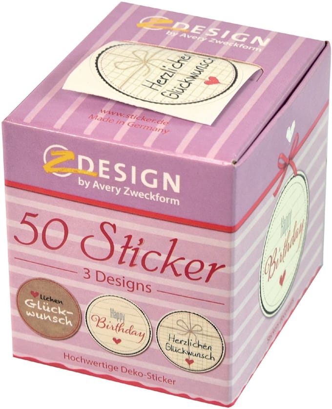 AVERY Doel ZDesign sticker op rol 'Hart