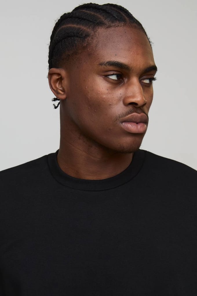 Essential Oversized Boxy Crew Neck Sweatshirt | Black | Size Small