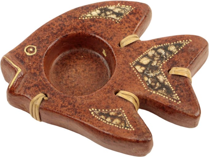Waxinelichthouder terracotta maanvis