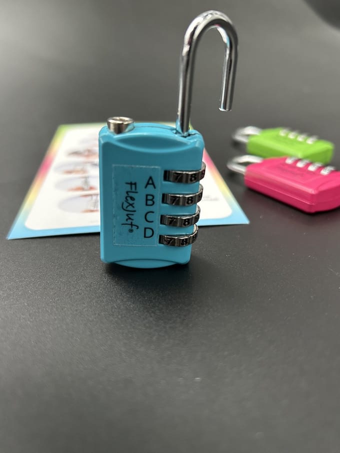 Cijferslot van metaal (4 cijfers) voor escaperoom (set van 3 stuks)