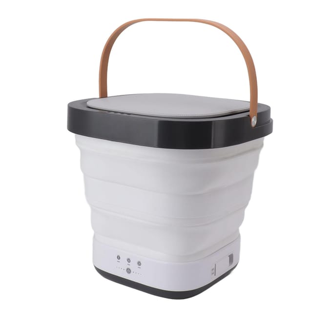 Opvouwbare Wasmachine Draagbaar Veiligheid TPE Mini Emmer Wasmachine voor Thuis Reizen 100?240V VK Stekker gray