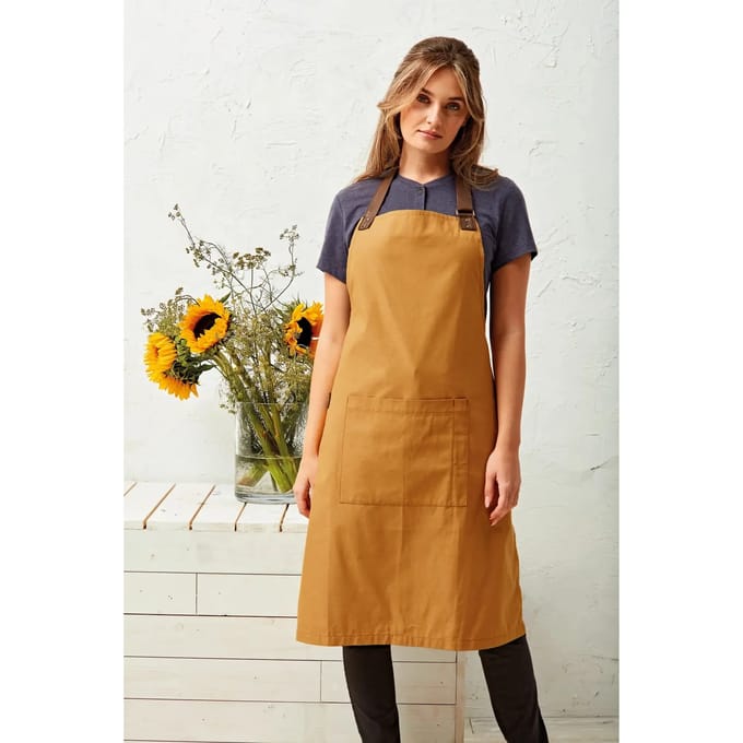 Schort/Tuniek/Werkblouse Unisex One Size Premier Mustard 100% Katoen