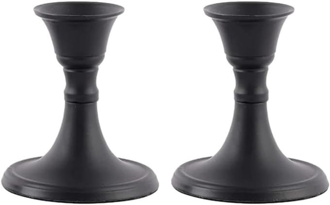 Set van 2 Zwarte Kandelaars voor Slanke Kaarsen - Modern Tafeldecoratie