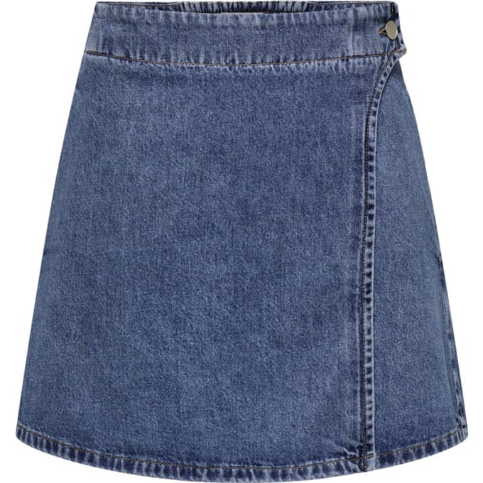 Only Onlthea wrap short skirt dnm cs dot medium blue de