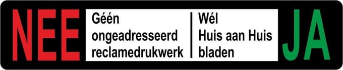Nee - Ja voor BBK postkasten - 93x19mm
