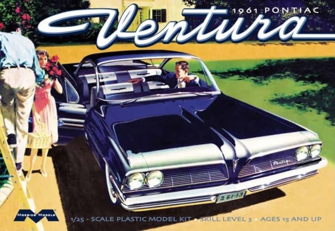 Moebius Modelbouwpakket Militaire voertuigen - 2851 1961 Pontiac Ventura - Amerikaanse Auto Plastic - 1:25 - Modelbouw