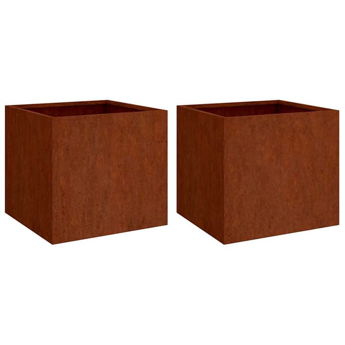 vidaXL - Plantenbakken - 2 - st - 49x47x46 - cm - cortenstaal