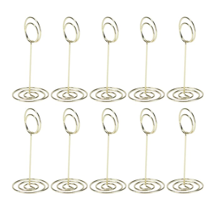 10 Stuks Tafelnummerhouder Galvanisatietechnologie Multifunctioneel Eenvoudig Gebruik Foto Memo Notitie voor beige