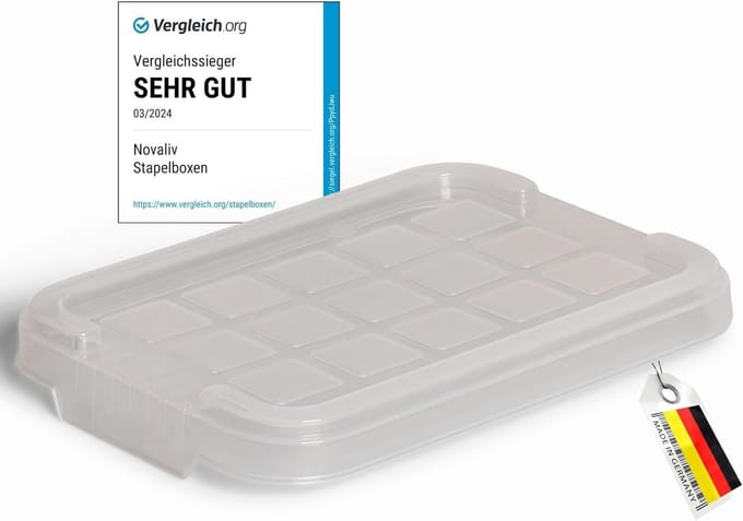 Novaliv 1x vervangende deksel 2 liter met clipsluiting 19x14 cm transparant