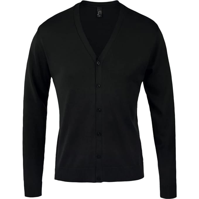 SOLS Heren Gouden Gebreid V Hals Vest (Zwart)