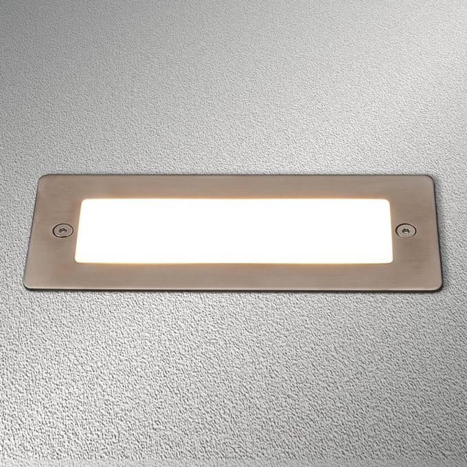 Lucande LED wand inbouwlamp Holly, 17 cm, roestvrij staal