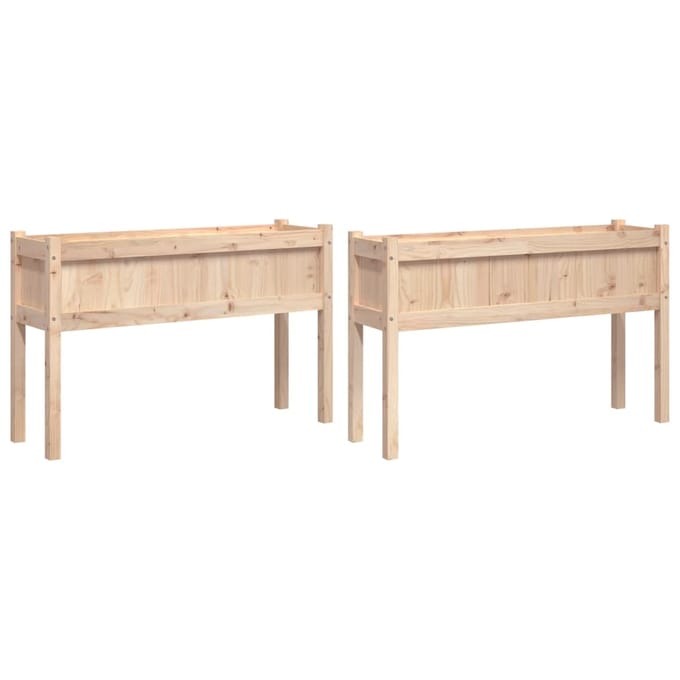 vidaXL - Plantenbakken - met - poten - 2 - st - massief - grenenhout