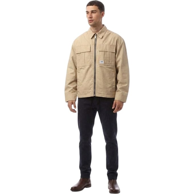 Hugo Mann Bino2511 Label Logo Jas (Beige)