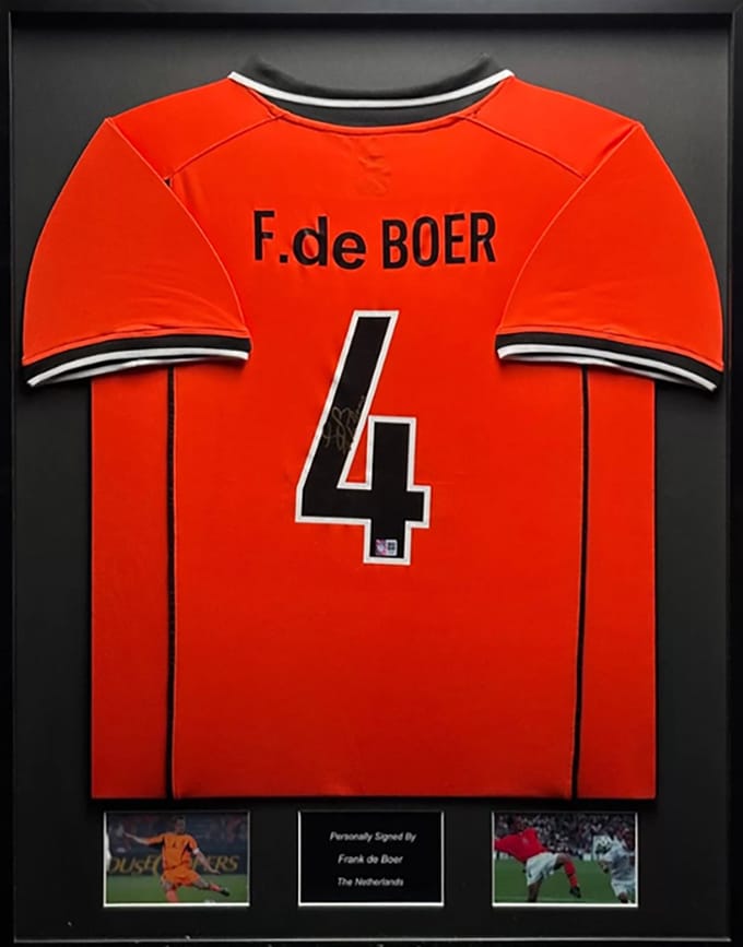 Frank de Boer Nederland 98/99 ingelijst thuis shirt