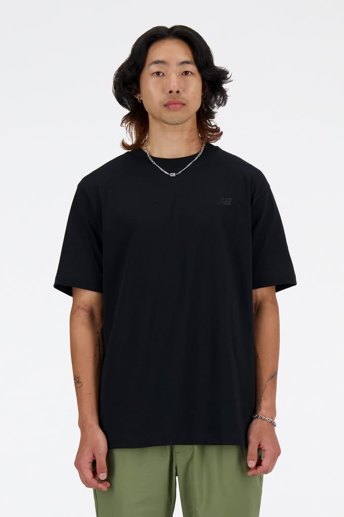 New Balance Athletics Cotton T-shirt Black Größe: S | Basic T-Shirts Outlet | Herren | Schwarz