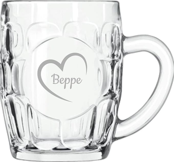 Gegraveerde Bierpul 55cl Beppe mei hert