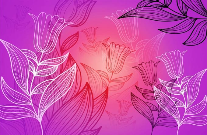 Flowers Pattern Nature Photo Wallcovering