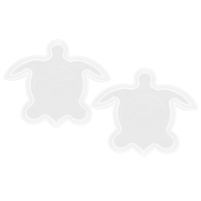 2 stuks Schildpad Vorm Siliconen Marine DIY Sieraden Accessoires Opbergruimte Bureau Decoratie white
