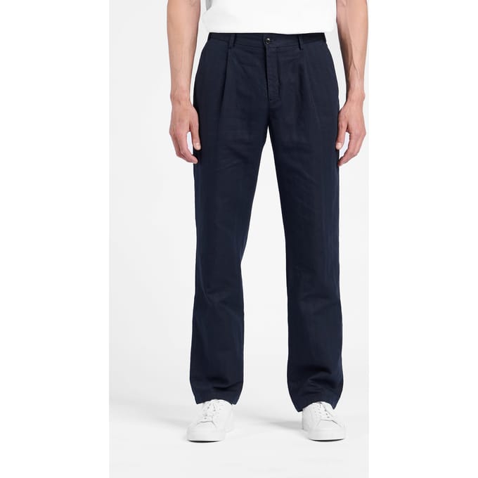 No Label Mayfair Cotton-linen Navy Größe: 50 | Chinos Outlet | Herren | Blau
