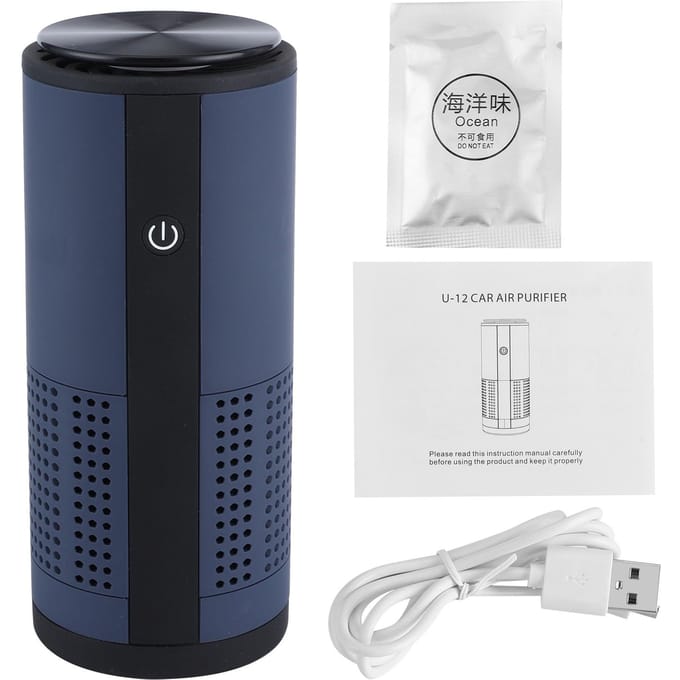 Draagbare Auto Luchtreiniger Negatieve Ionen Luchtverfrisser Formaldehyde Geur Geur Verwijderen USB black