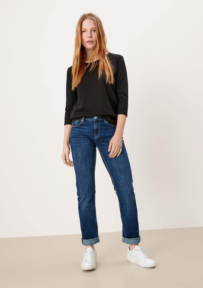 Straight fit jeans met stretch