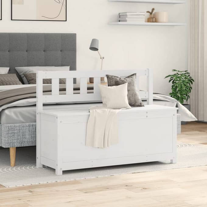 vidaXL - Bankje - 110x41x76,5 - cm - massief - grenenhout - wit