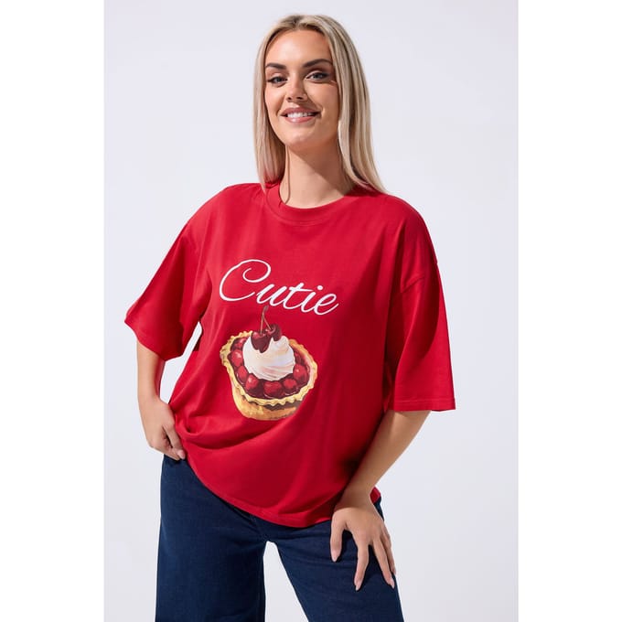 Limited Collection Rood Cutie Slogan Tshirt Size 46