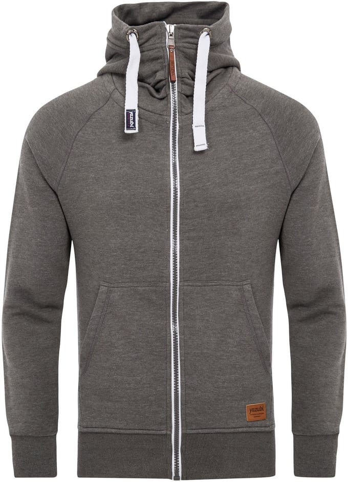 Yazubi Heren Hoodie Jacob – Regular Fit – Katoenmix Stretch – Grijs – Rits & Kap