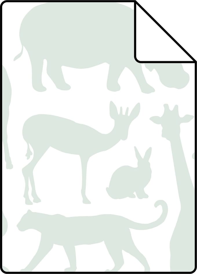 Proefstaal ESTAhome behang dieren mintgroen - 26.5 x 21 cm - 139053-S