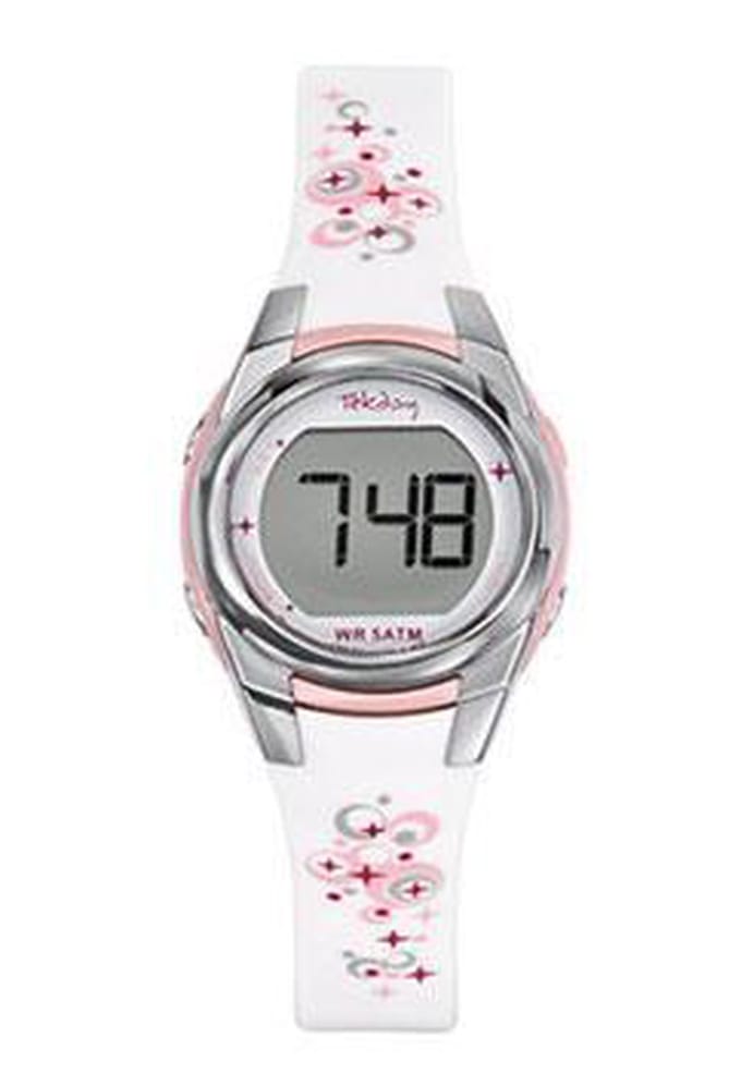 Tekday 653608 digitaal horloge 27 mm 50 meter wit/ roze