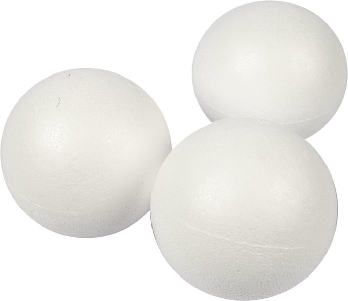 Ballen, d 8 cm, wit, 25 stuk/ 1 doos